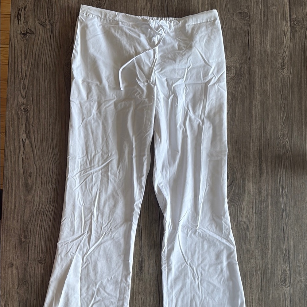 White Scrub Pants with Draw String
